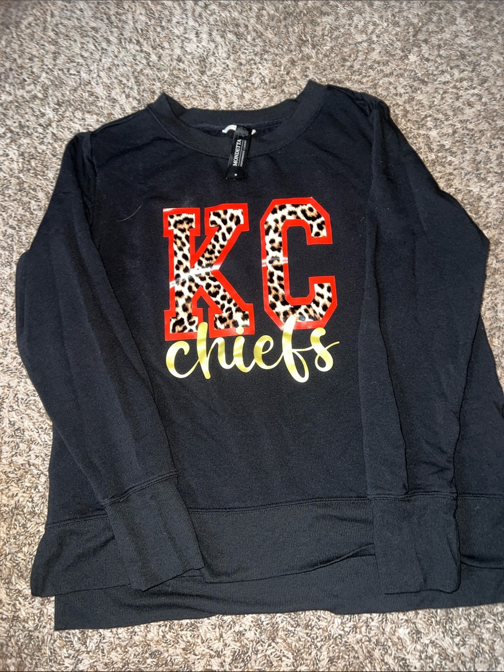 KC Chiefs leopard print thin sweatshirt